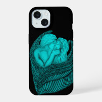 Anges qui s'embrassent, design noir et vert