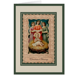 Anges religieux de Jésus bébé Écriture vintage