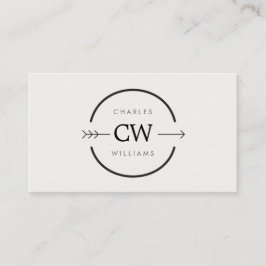 ANGESAGT- & EDGY-MONOGRAM-LOGO mit ARROW auf LICHT Visitenkarte