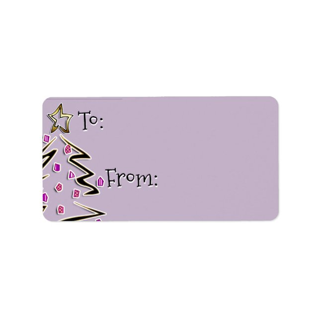 Angesagt Holidaze to-From - Lavendelnebel Adressaufkleber (Vorne)