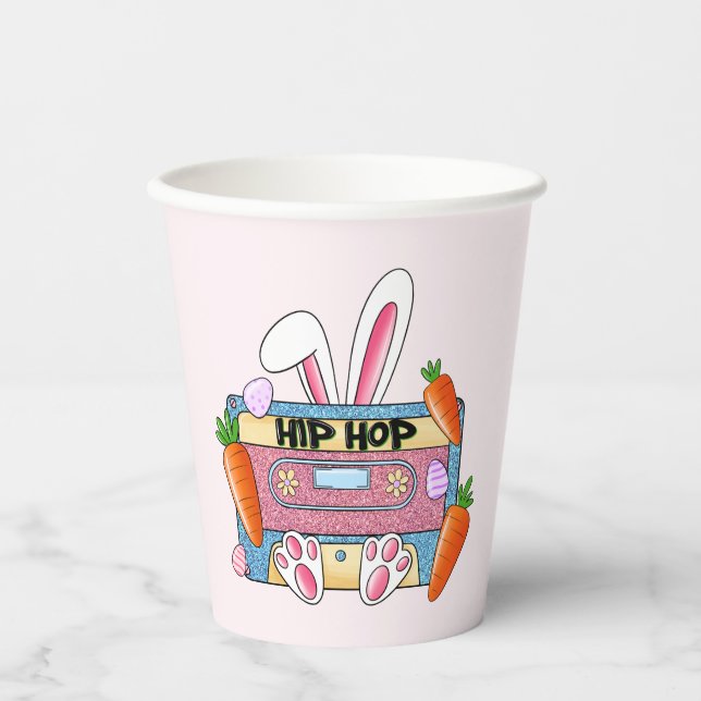 Angesagt-Hop Ostergeblasenes Mixtape - Retro Casse Pappbecher (Vorderseite)