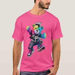 Angesagt-Hop Teddy-Bär farbenfroher TeddyBear Graf T-Shirt