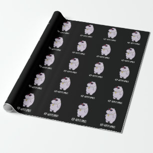 Angesagt-Hopotamus Funny Hippo Pun Dark BG Geschenkpapier