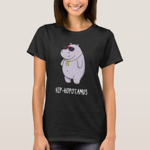 Angesagt-Hopotamus Funny Hippo Pun Dark BG T-Shirt