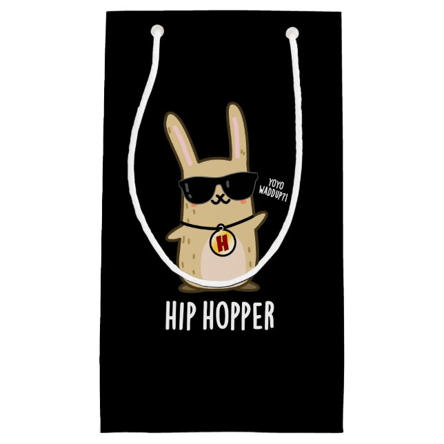 Angesagt Hopper Funny Bunny Rabbit Puck Dark BG Kleine Geschenktüte (Vorderseite)