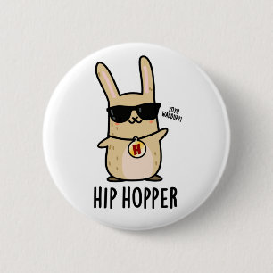 Angesagt Hopper Funny Bunny Rabbit Puff Button