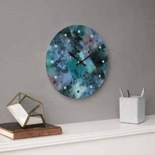 Angesagt Moderne, Aquamarine Grüne Violette Blaue Große Wanduhr