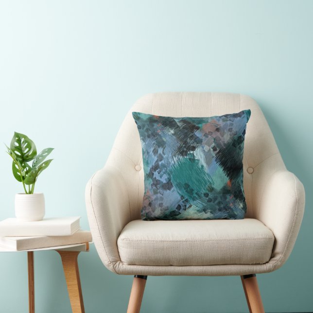 Angesagt Moderne, Aquamarine Grüne Violette Blaue  Kissen (Stuhl )