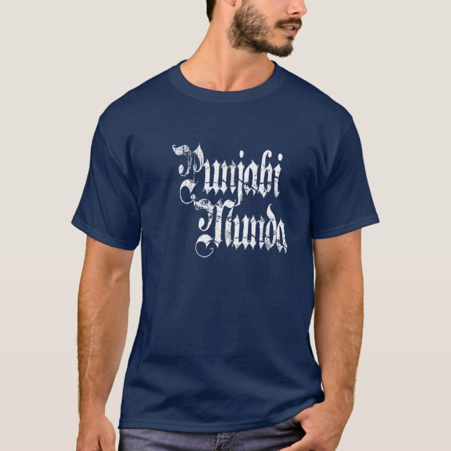 Angesagt Punjabi Munda Funny Desi Indian Shirt Des (Vorderseite)