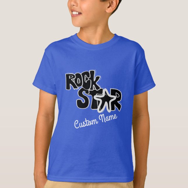 Angesagt RockStar Rock'n'Roll Star Kids T - Shirt  (Vorderseite)