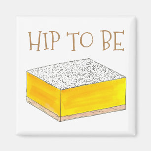 Angesagt zu sein (Zitrone) Square Bar Feinschmecke Magnet