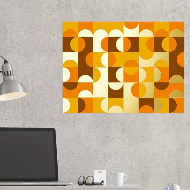Angesagte Abstrakte Circles Wavy Gold Mosaik Art M Foliendrucke (In Situ (Schreibtisch 2))