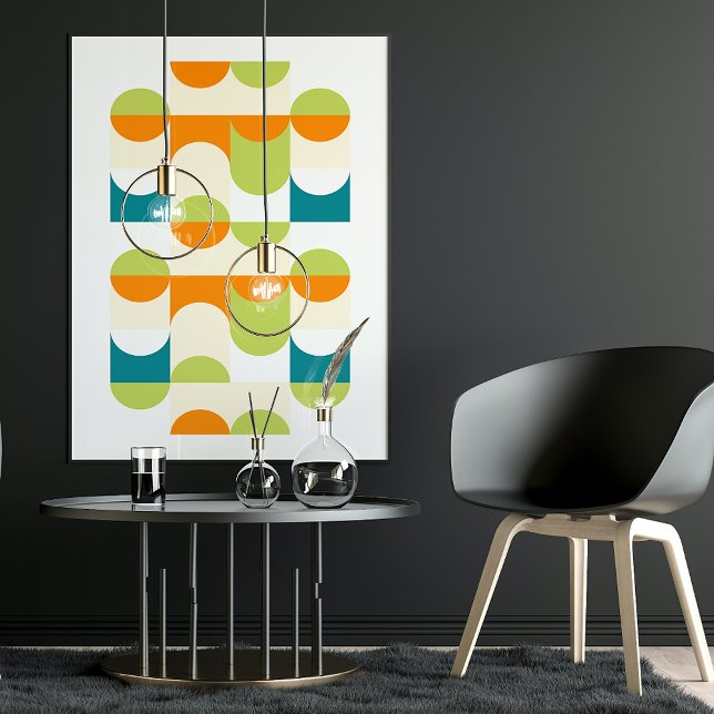 Angesagte Abstrakte Halbkreise Wavy Mosaik Art Mus Poster (Von Creator hochgeladen)