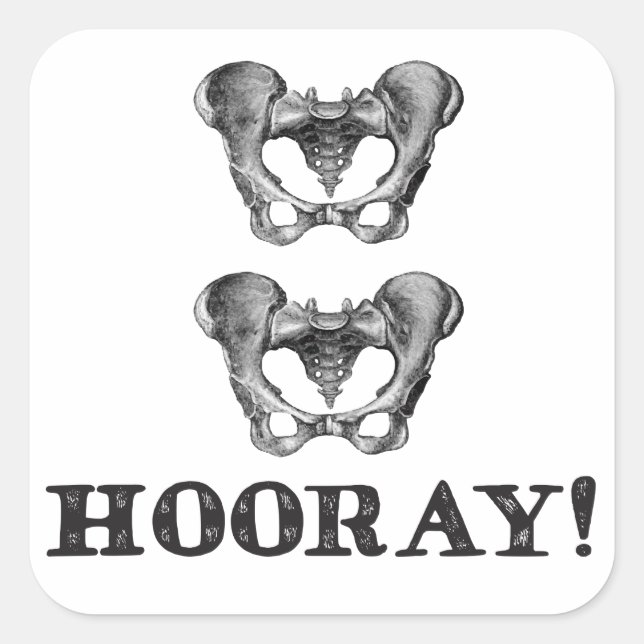 Angesagte Angesagt-Hooray-Anatomie Quadratischer Aufkleber (Vorderseite)