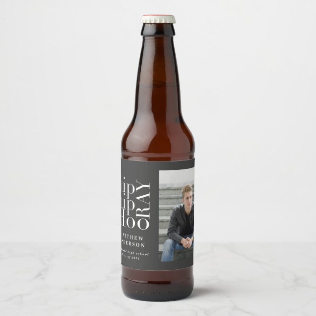 Angesagte angesagte Foto-Abschlussfeier Bierflaschenetikett (Vorderseite)