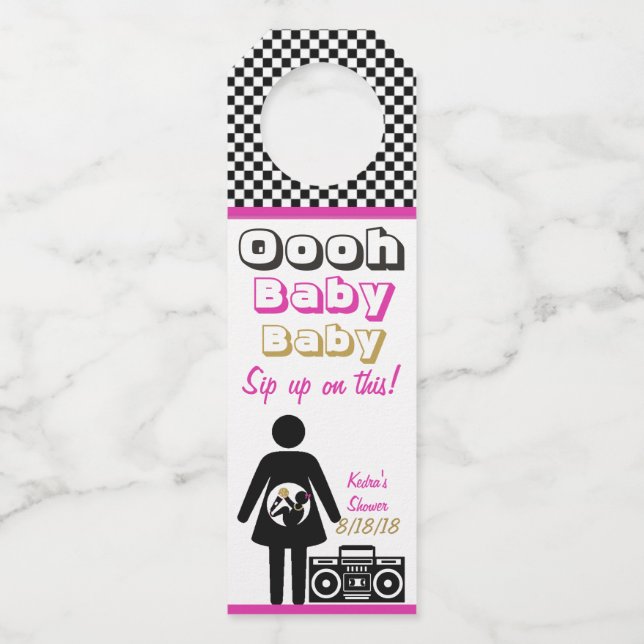 Angesagte Aufhänger des Hopfenbaby-Shower|Oooh des Flaschenanhänger (Vorderseite)