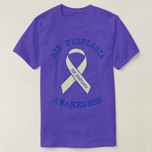Angesagte Dysplasie Awareness Floral Blue White Ri T-Shirt (Design vorne)