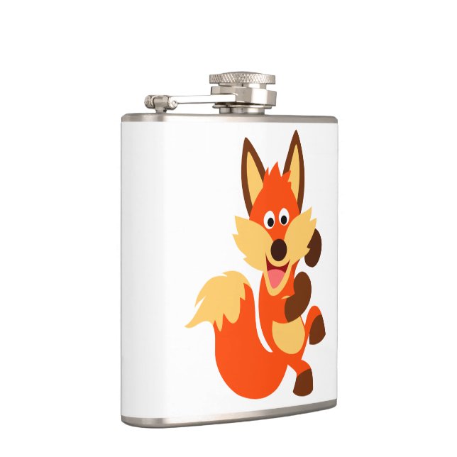 Angesagte Flasche niedlicher Tanzen-CartoonFox Flachmann (Rechts)