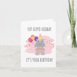 Angesagte Hippo Hooray Puns Geburtstagskarte Karte