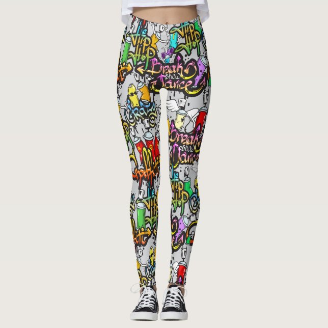 Angesagte Hopfengraffiti-Leggings Leggings (Vorderseite)