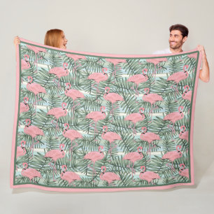 Angesagte rosa Flamingo-niedliches Fleecedecke