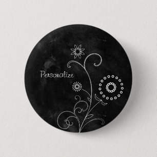 Angesagte Schwarz-Weiß-Tafel mit Vorname Button