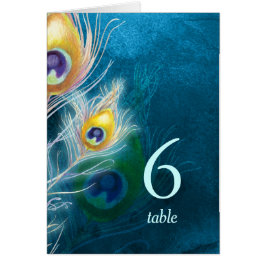 Angesagte, stilvolle Peacock Blue Wedding Tischnum