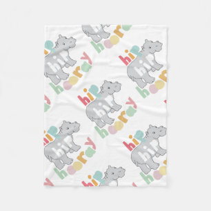 Angesagter Angesagter Hooray, Grau Hippo Zeichnend Fleecedecke