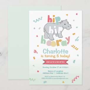 Angesagter Angesagter Urlaub! Hippo Birthday Einla Einladung