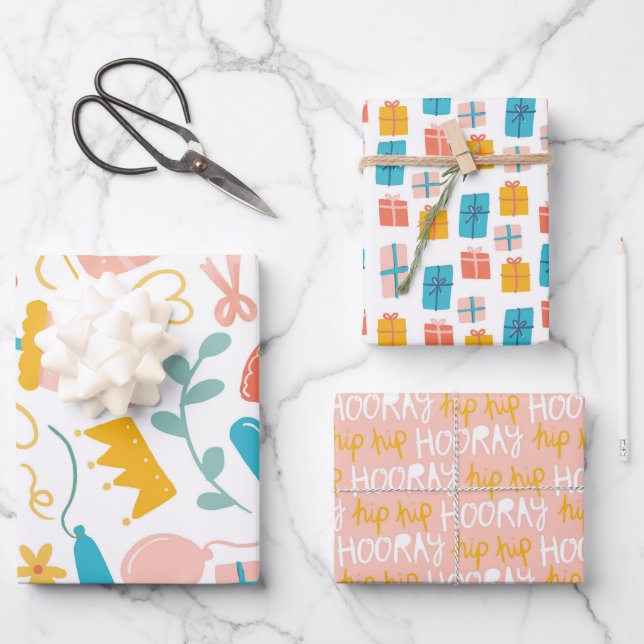 Angesagter Angesagter Urlaub in Kronen Geschenkpapier Set (Vorderseite)