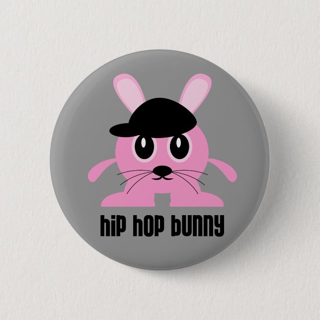 Angesagter Hopfenhäschen-Knopf Button (Vorderseite)