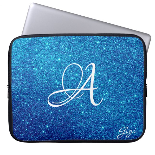Angesagter Personalisierter Glitzer Glitzern mit M Laptopschutzhülle (Vorderseite)