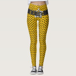 Angesagter schwarzer Gürtelstern - schwarze Polka- Leggings