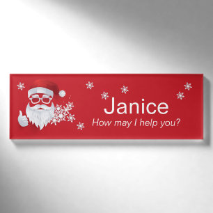 Angesagter Weihnachtsmann Papercut am Roten Weihna Namenschild
