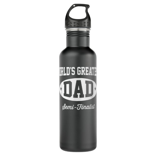 Angesagter Weltbester Vater Semi Finalist Edelstahlflasche (Vorderseite)