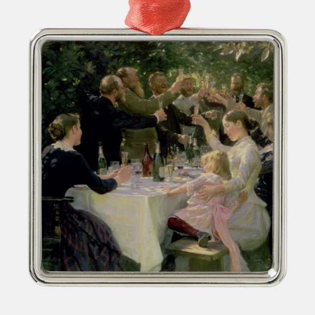 Angesagtes angesagtes Hurrah! Das Party der Silbernes Ornament (Vorne)