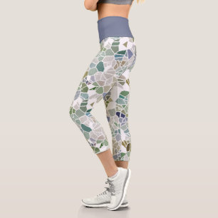 Angesagtes Aquamarines Blue Gran Schwarzes Terrazz Capri Leggings