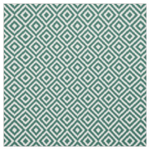 Angesagtes dunkelgrünes Ikat Diamond Squares Mosai Stoff
