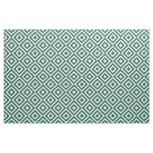 Angesagtes dunkelgrünes Ikat Diamond Squares Mosai Stoff