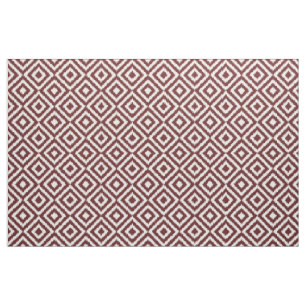 Angesagtes dunkelrotes Ikat Diamond Squares Mosaik Stoff