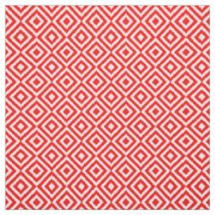 Angesagtes, helles rotes Ikat-Diamantquadrat Mosai Stoff