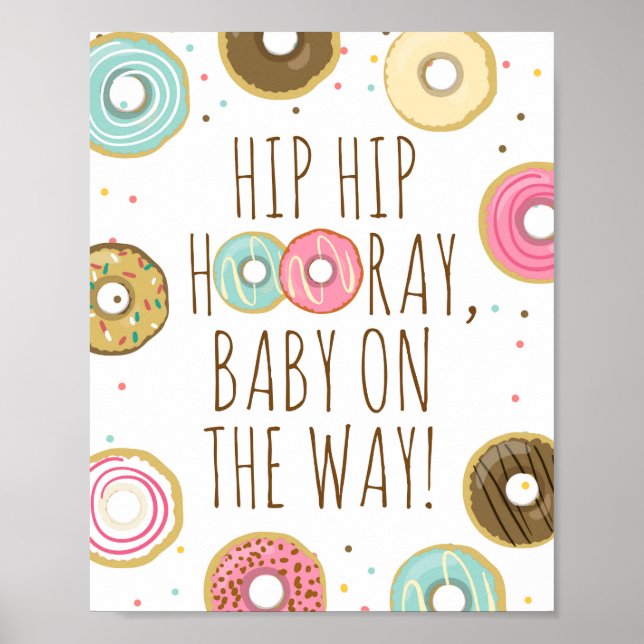Angesagtes Hooray Baby unterwegs Babydusche abgebe Poster (Vorne)