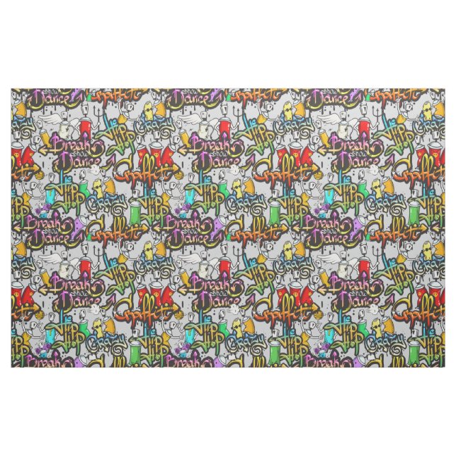 Angesagtes Hopfengraffiti-Mustergewebe Stoff (Fat Quarter (45,7 x 55,9 cm))