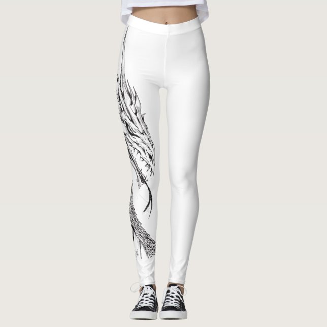 Angesagtes Hopfengrafische Leggings - Drache (Vorderseite)