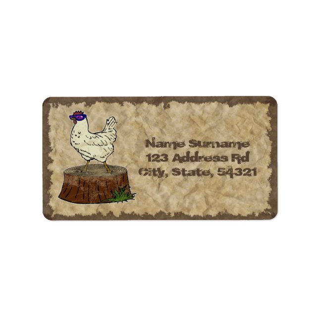 Angesagtes Hühnchen, Adressetikett (Vorne)