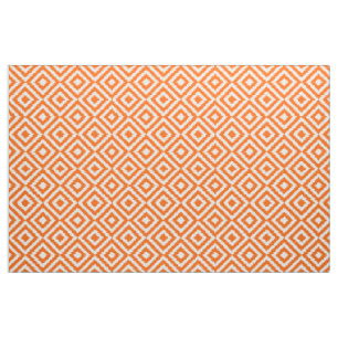 Angesagtes Orange Ikat Diamond Squares Mosaikmuste Stoff