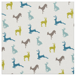 Angesagtes Rotwild-Muster in den Retro Farben Stoff