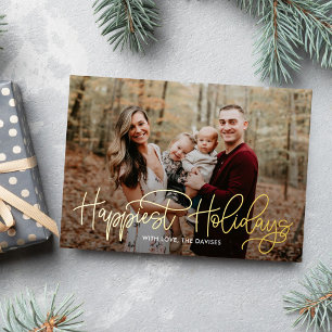 Angesagtes Schreiben von Real Foil Happiest Holida Folien Feiertagskarte
