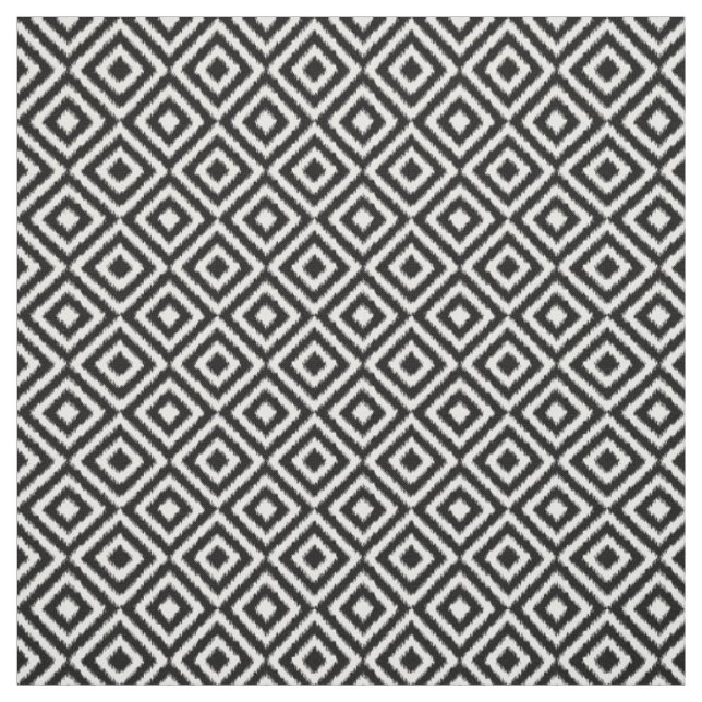Angesagtes Schwarz-weißes Ikat Diamond Square Mosa Stoff (Muster)