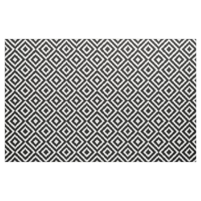 Angesagtes Schwarz-weißes Ikat Diamond Square Mosa Stoff (Fat Quarter (45,7 x 55,9 cm))
